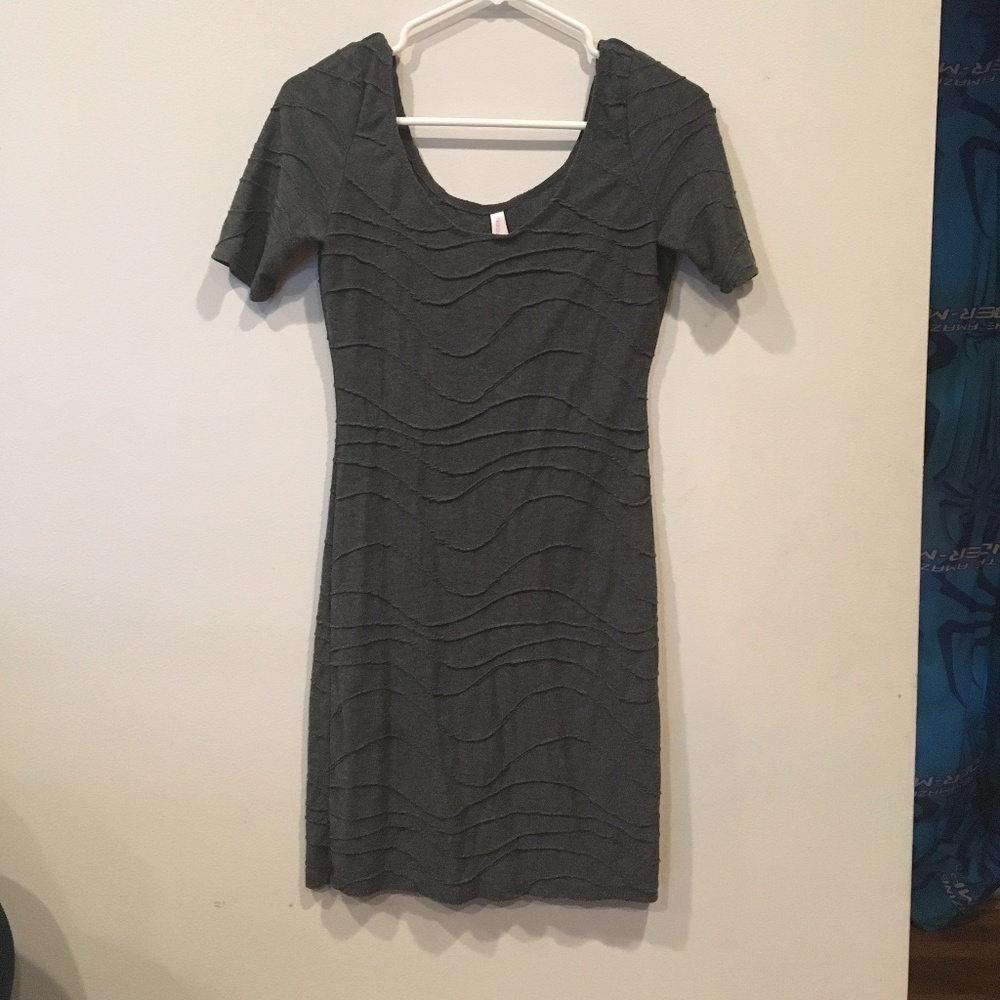 Scoop Neck Grey Dress